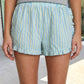 Striped Ruffled Hem Shorts