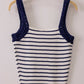 Crochet Sleeve Striped Knit Tank Top