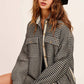 Waffle Textured Oversized Button Down Shacket
