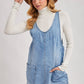 DENIM WASHED OVERALL POCKET DRESS