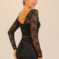 Lace Sleeve V-Neck Top