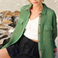 Waffle Textured Oversized Button Down Shacket