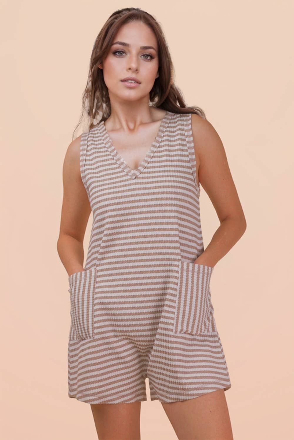 Striped Knit Romper