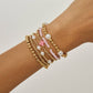 MULTI BALL PEARL BEAD CROSS STRETCHABLE BRACELET
