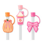 Pumpkins and Bows Straw Topper Set