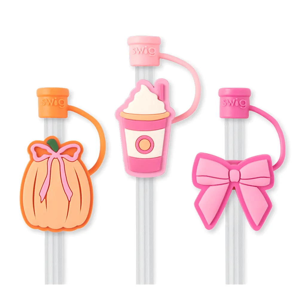 Pumpkins and Bows Straw Topper Set