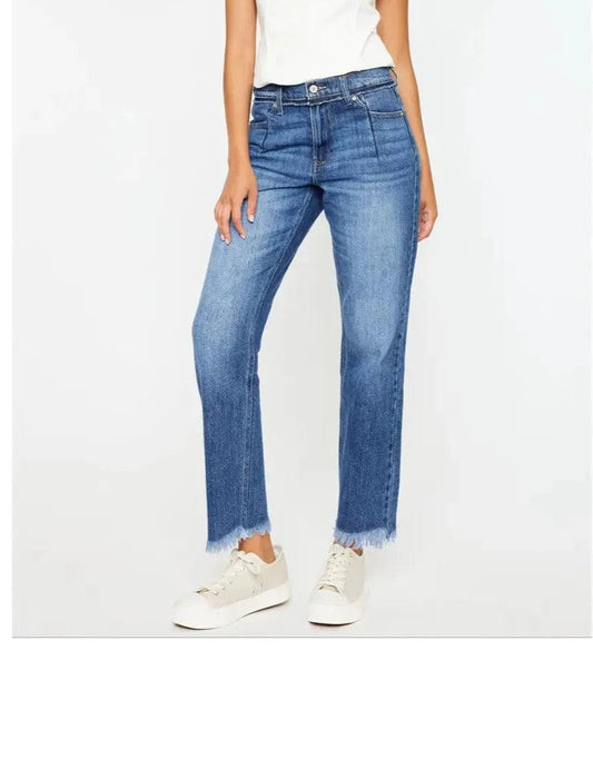 Angelina High Rise Slim Striaght Jean - The Salty Mare