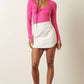 TWIST FRONT LONG SLEEVE KNIT TOP