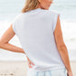 Pink Multi Crochet Flower Knit Short Sleeve Sweater Top