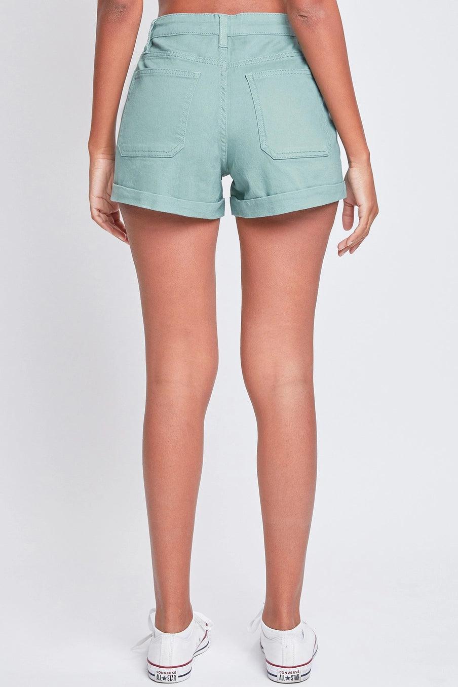 Junior Mid Rise Rolled Cuff Shorts - The Salty Mare