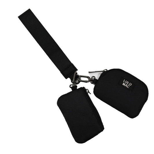 Black/Black Lulu Mac Double Pouch Wristlets