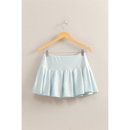 Biana Mid Rise Pleated Mini Skort