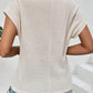 Waffle-Knit Round Neck Top