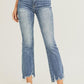 Risen High Rise Frayed Hem Ankle Flair Jean - The Salty Mare
