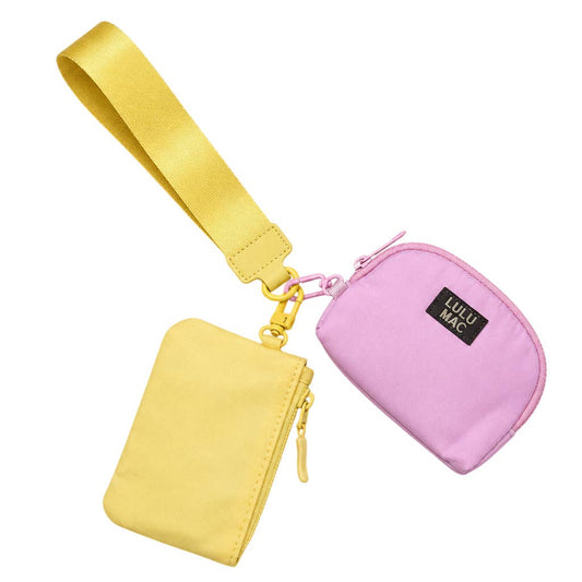 LULU MAC - Butter/Light Pink  Double Pouch Wristlets