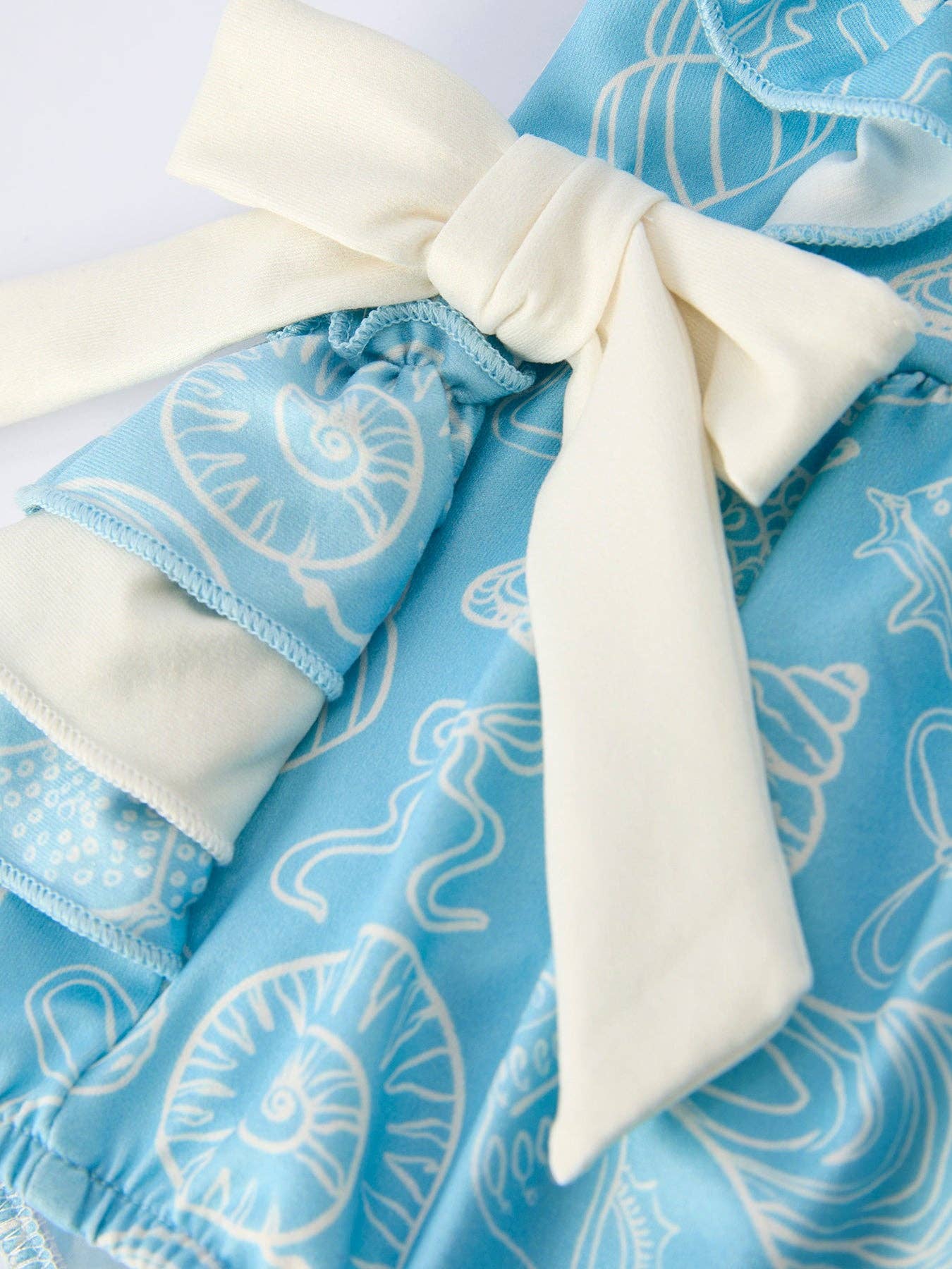 Spring Ocean Girls Romper Bow Ruffle