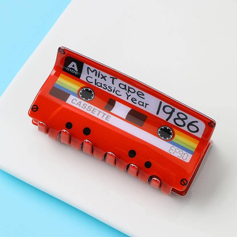 Retro Cassette Tape Mix Tape Hair Claw Clip |