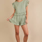 Ruffled Top & Shorts Set