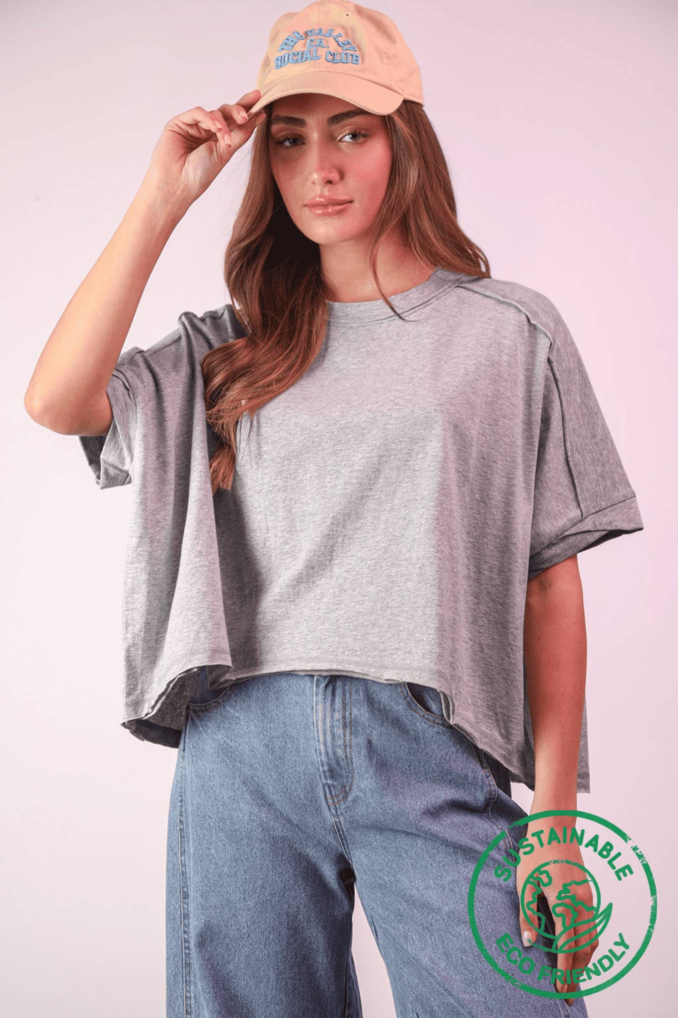 ECO Oversized Crop Comfy Knit Top