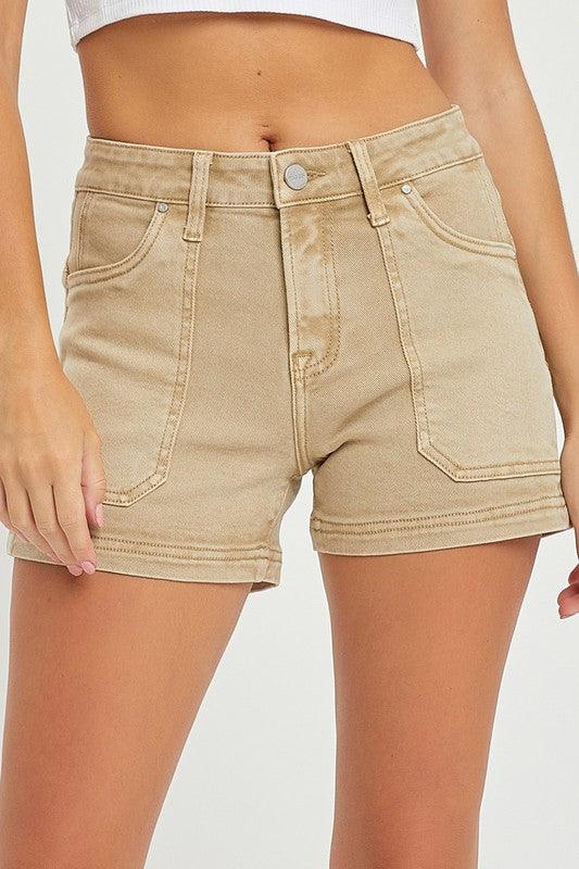 Risen Mid Rise Front Patch Pocket Shorts - The Salty Mare