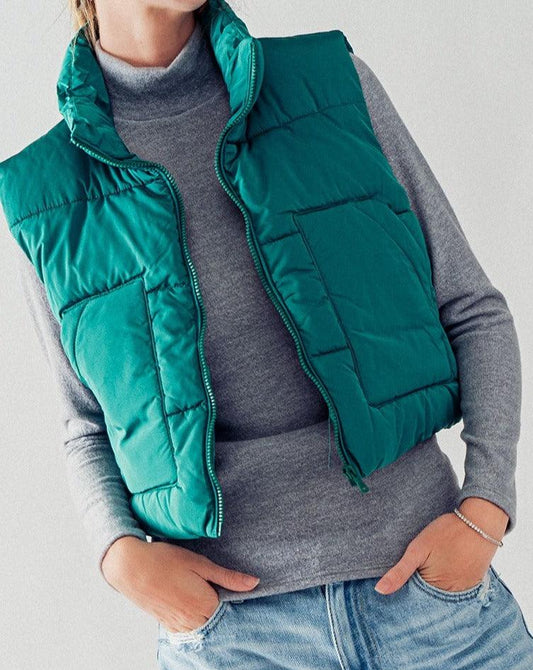 Crop Quilted Puffer Vest
