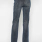 High Waisted Button Fly Hem Distressed Straight