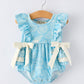 Spring Ocean Girls Romper Bow Ruffle