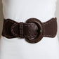 Distressed Wide Stitch Elastic Belt - Western Chic Style