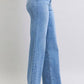High Waisted Vintage Wash Retro Wide Leg