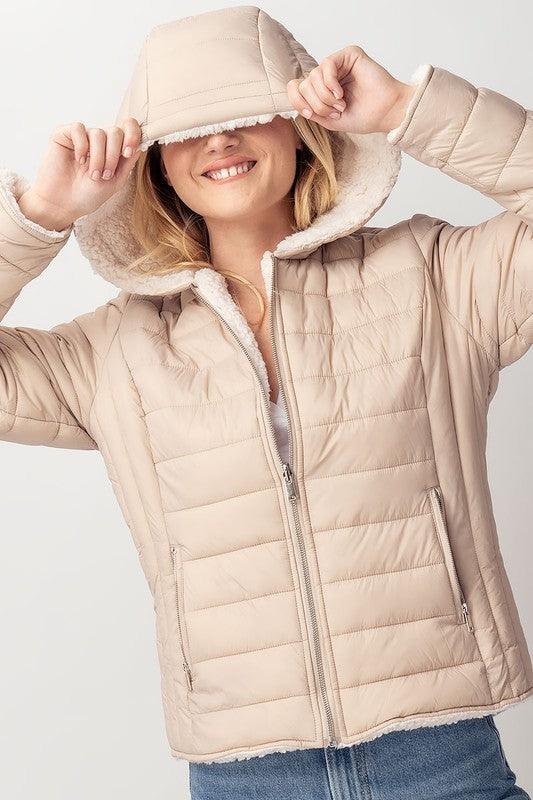 Sherpa Fleece Lined Puffer Jacket - The Salty Mare