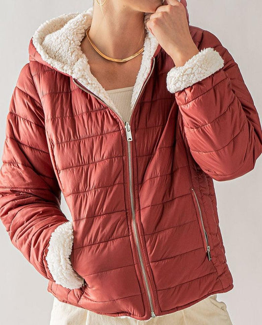 Sherpa Fleece Lined Puffer Jacket - The Salty Mare