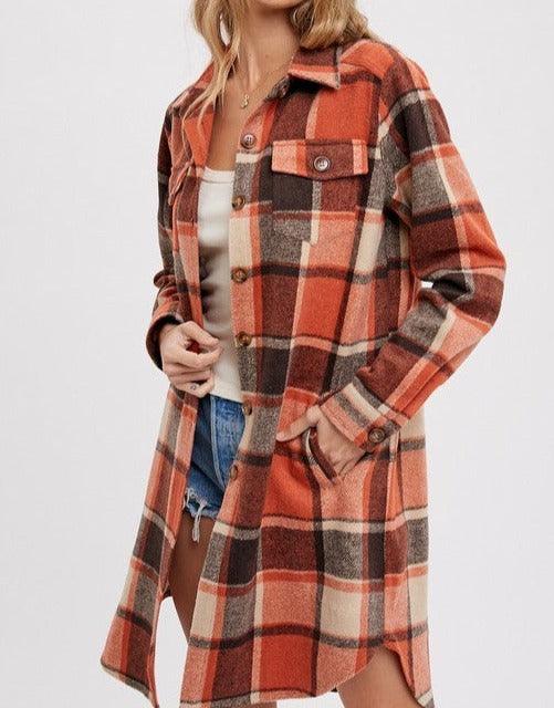 Flannel Longline Shacket - The Salty Mare