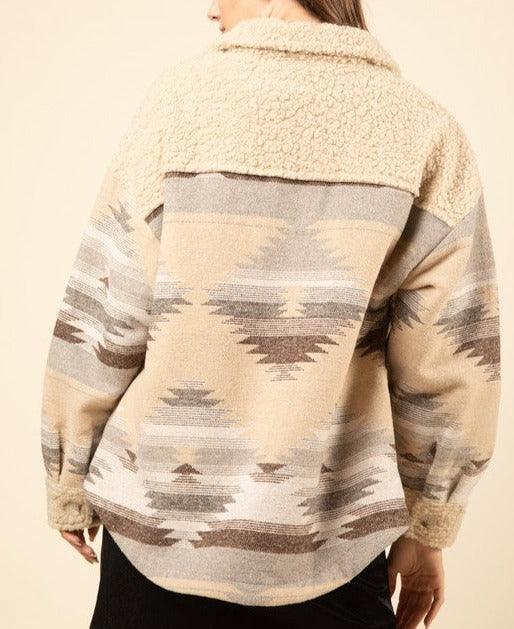 Aztec Oversized Sherpa Jacket - The Salty Mare