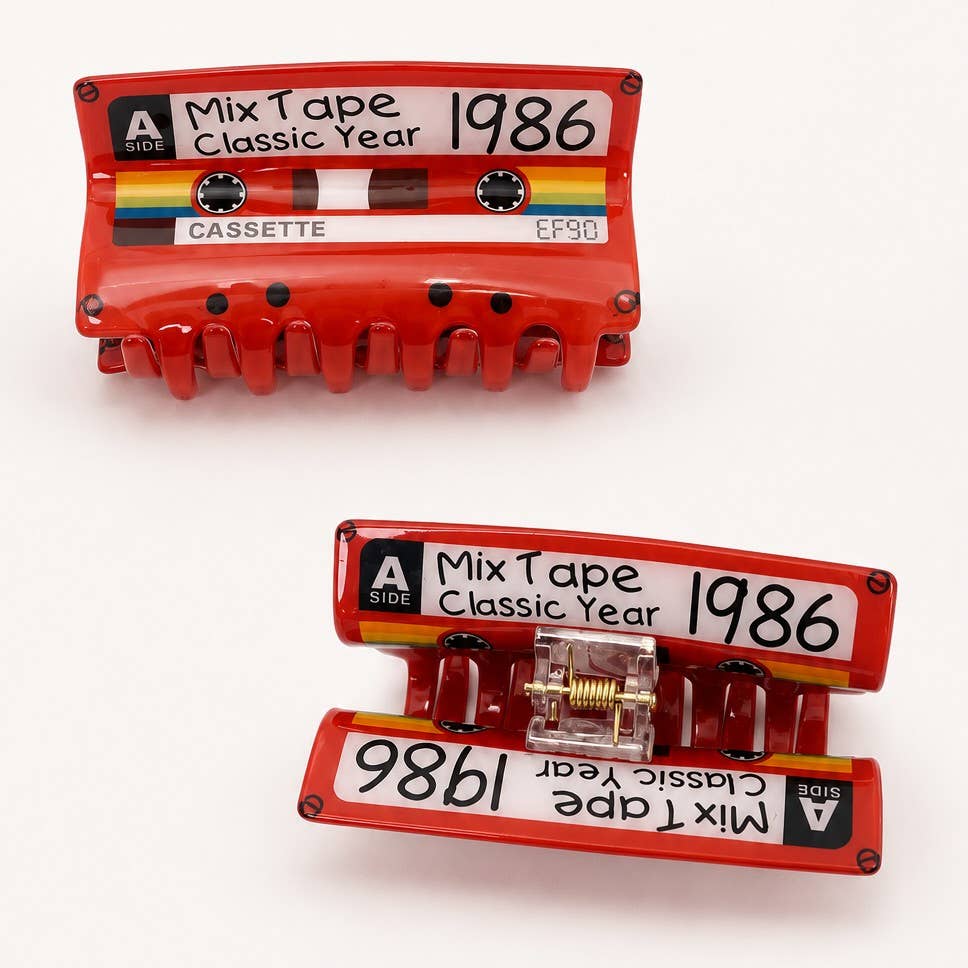 Retro Cassette Tape Mix Tape Hair Claw Clip |