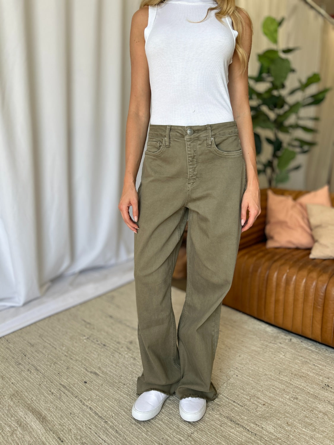 RFM High Rise Garment Dye Wide Flare Jeans