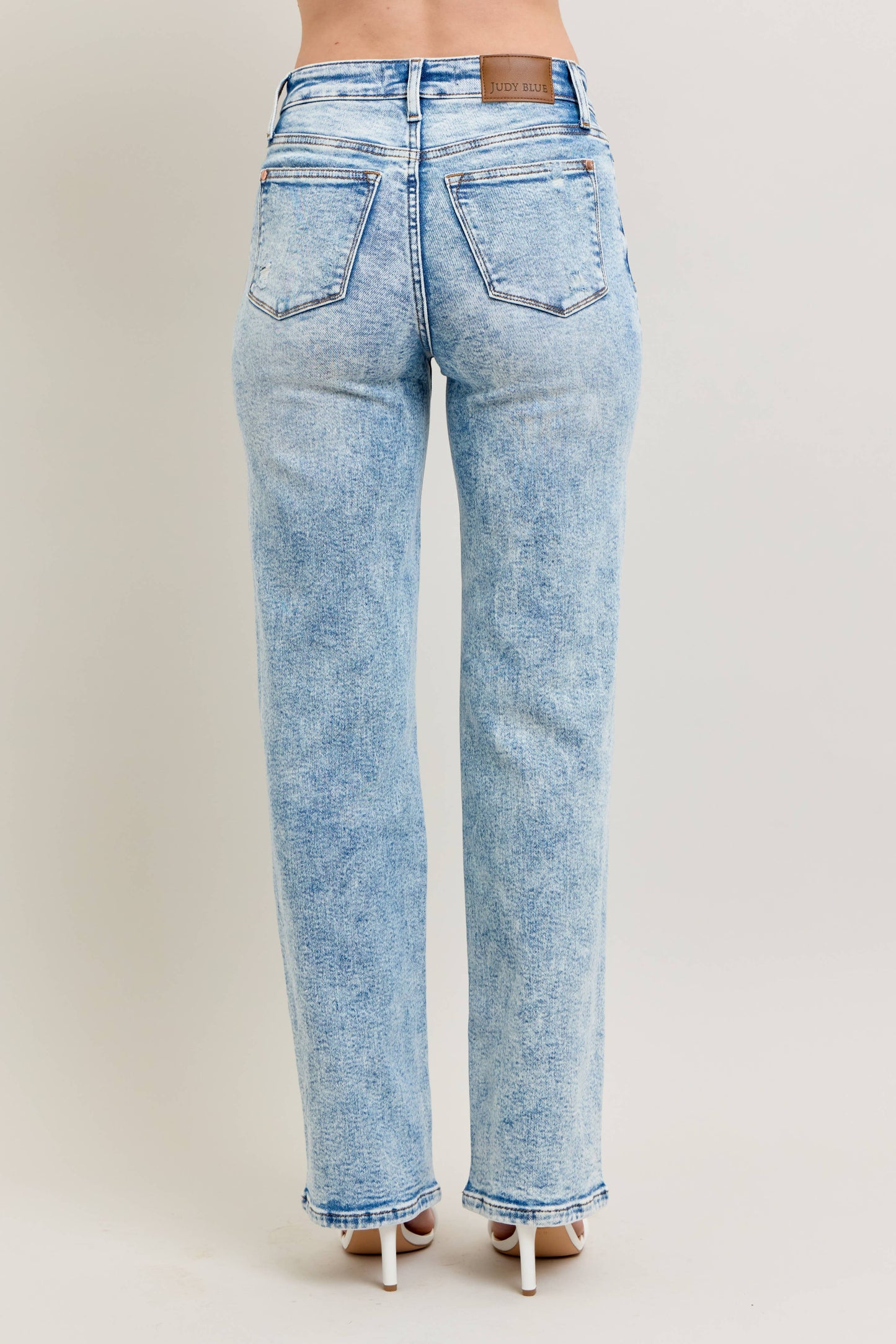 Mineral Wash High Waisted Distressed 90's Straight