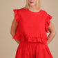 Ruffled Top & Shorts Set