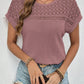 Waffle-Knit Round Neck Top