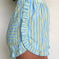 Striped Ruffled Hem Shorts