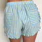 Striped Ruffled Hem Shorts