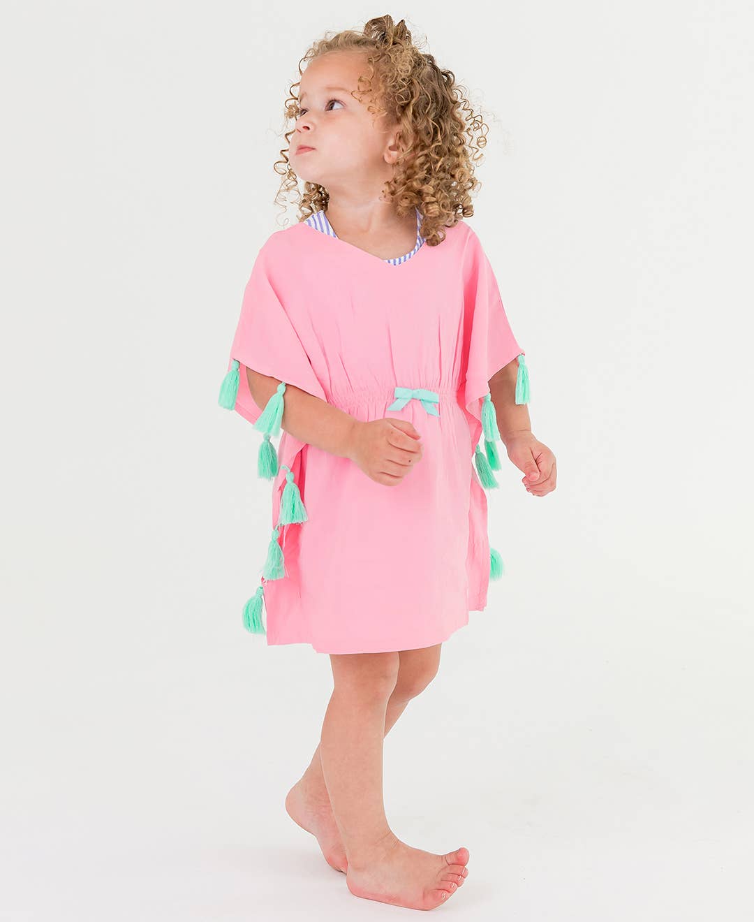 Girls Pink Kaftan Cover-Up
