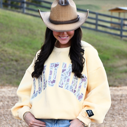 Lulu Mac Embroidered Sweatshirt - Camo/Butter