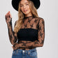 FLORAL EMBROIDERY LACE MESH LAYERING TOP