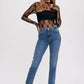 FLORAL EMBROIDERY LACE MESH LAYERING TOP