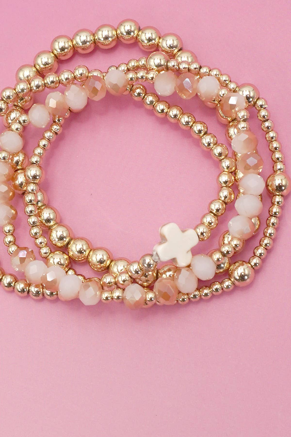 BOHO CROSS BEADED BRACELET SET