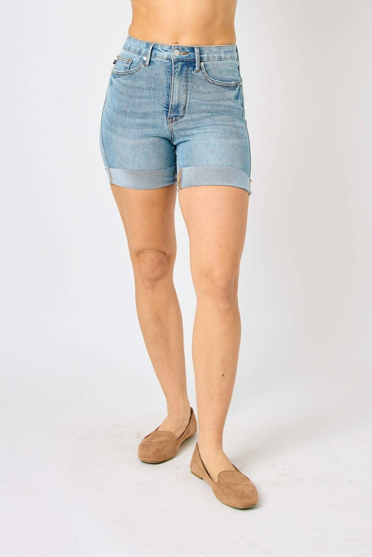 HW Tummy Control Cool Denim Shorts