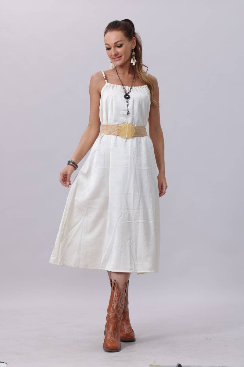 Woven Belt with Oversized Buckle