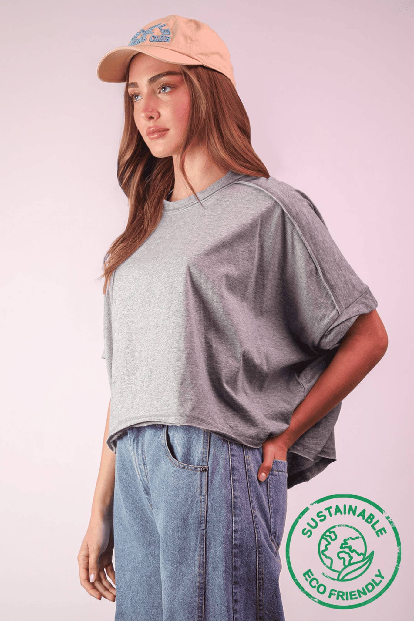 ECO Oversized Crop Comfy Knit Top