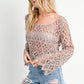 SHEER CROCHET BOAT NECK PULLOVER