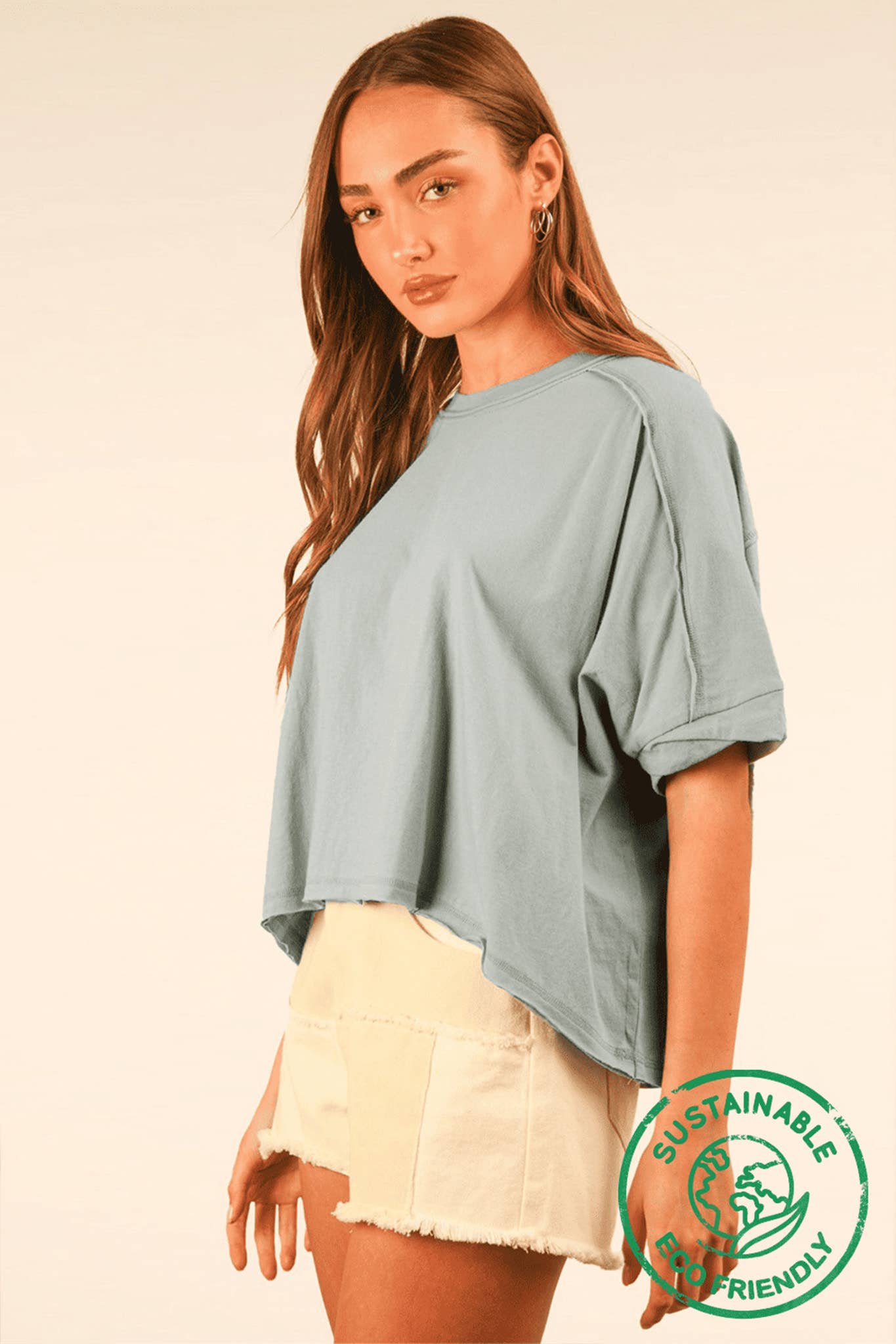 ECO Oversized Crop Comfy Knit Top